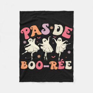 Pas De Boo-rée Cute Ballet Ghosts Dancing Teachers Fleece Blanket