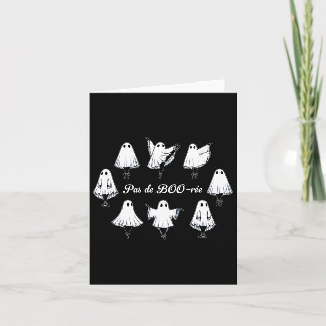Pas De Boo-rée Funny Ballet Ghosts Dance Halloween Card (Front)
