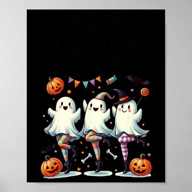 Pas De Boo-rée Funny Ballet Ghosts Halloween Dance Poster (Front)