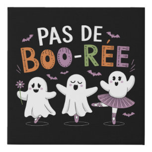 Pas de BOO-ree Ghost Ballet Dancer Teacher Faux Canvas Print