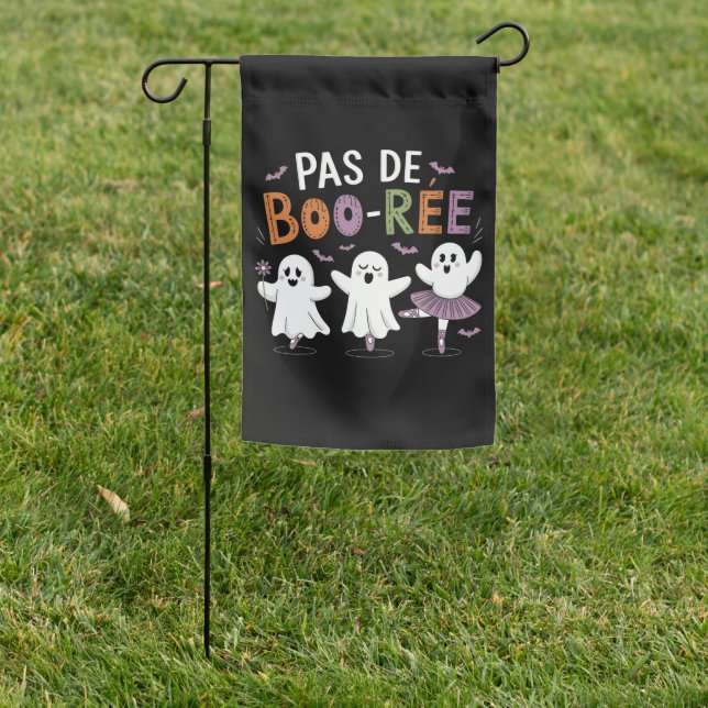 Pas de BOO-ree Ghost Ballet Dancer Teacher  Garden Flag (In SItu)