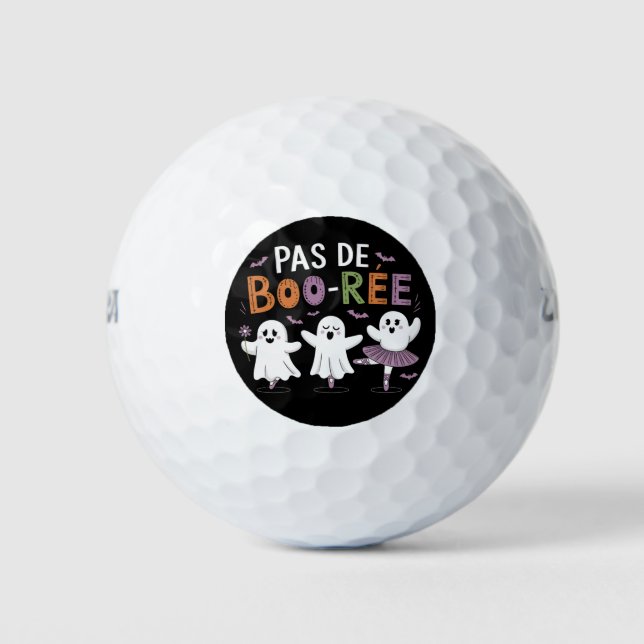 Pas de BOO-ree Ghost Ballet Dancer Teacher  Golf Balls (Front)