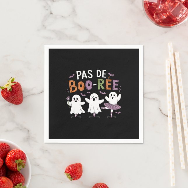 Pas de BOO-ree Ghost Ballet Dancer Teacher  Napkins (Insitu)