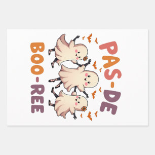 Pas de boo-ree Spooky Halloween Ballet Dance Ghost Wrapping Paper Sheets