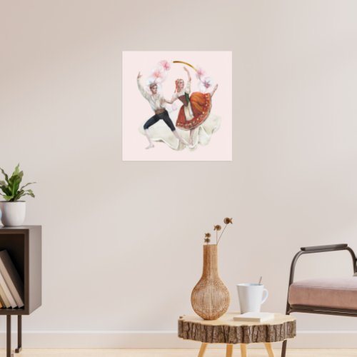 Pas de Deux in Clam Shell with Orchids Poster