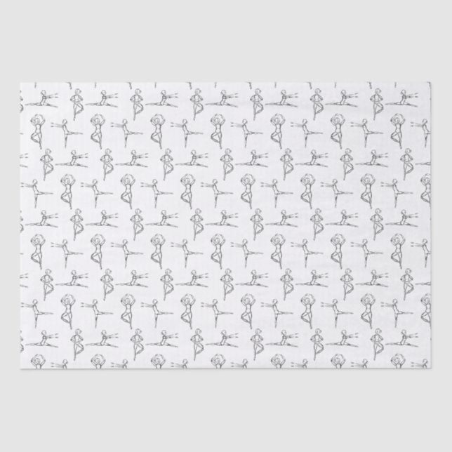 Pas De Doodle Ballerina Ballet Dancer Recital  Tissue Paper (Front)