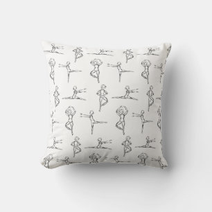 Pas De Doodle Ballerina Ballet Dancer Throw Pillow