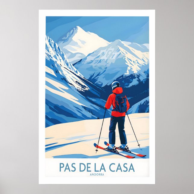 Pas de la Casa Andorra Print Pyrenees Skiing (Front)