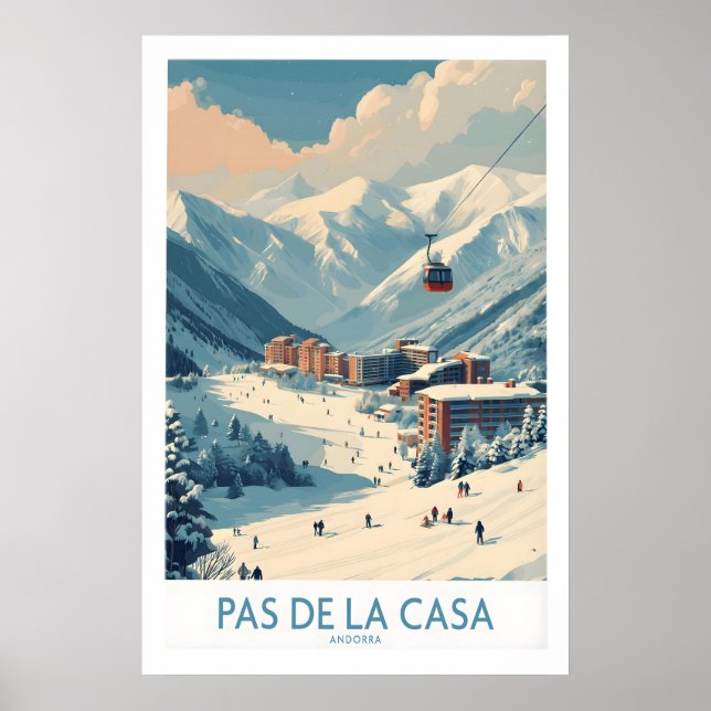 Pas de la Casa Andorra Ski Resort Art Print (Front)