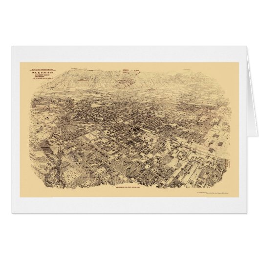 Pasadena, CA Panoramic Map - 1903 Cards (Front Horizontal)