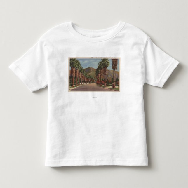 Pasadena, CA - Residental Street Scene & Palms Toddler T-shirt (Front)