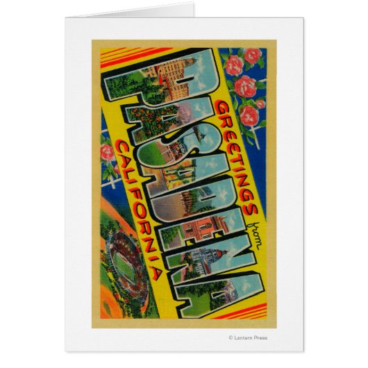 Pasadena, California - Large Letter Scenes Cards (Front)