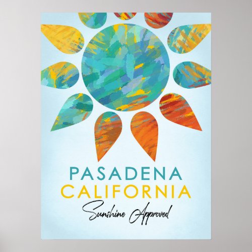 Pasadena California Sunshine Travel Poster