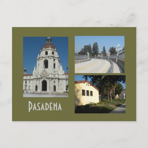 Pasadena Civic Center and Bridge 3 Photo Postcard