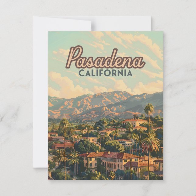 Pasadena Los Angeles California Mountains Card (Front)