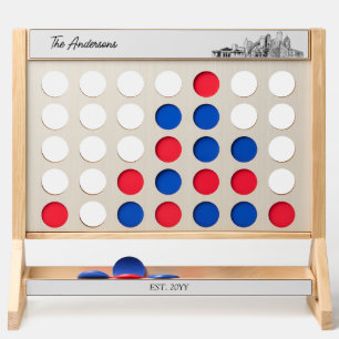 Pasadena Skyline Personalized Wedding Lawn Game Fast Four