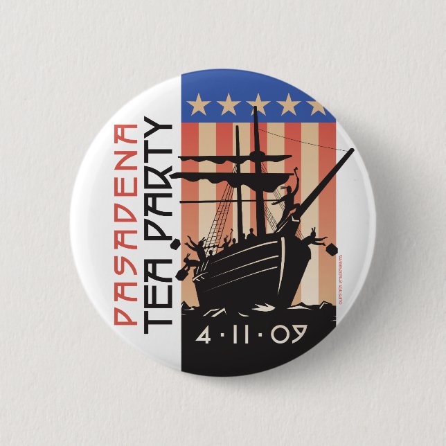 Pasadena Tea Party Pinback Button (Front)