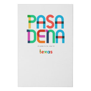 Pasadena Texas Mid Century, Pop Art, Faux Canvas Print