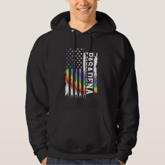 Pasadena United States Distressed Rainbow w US Fla Hoodie