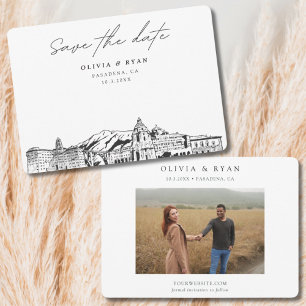 Pasadena Wedding Skyline Save the Date  Invitation