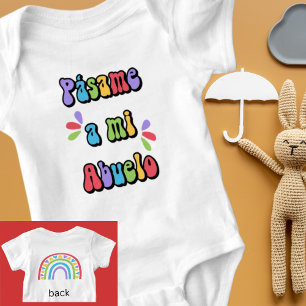 Pásame a mi Abuelo Cute Bold Baby Bodysuit