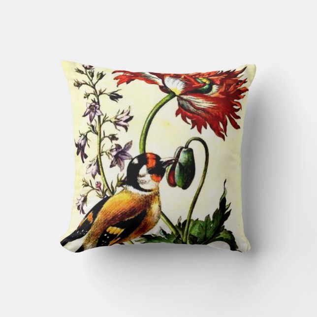 Pasari - Maria Sibylla Merian botanical art Throw Pillow (Front)