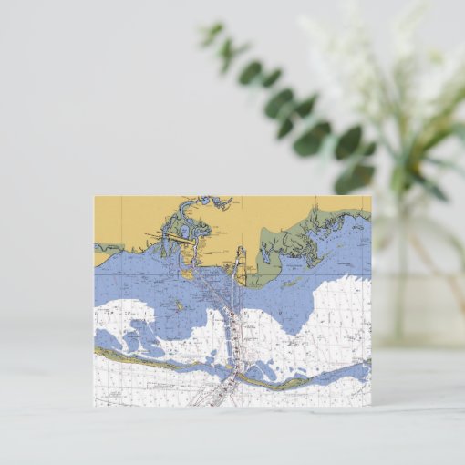 Pascagoula,Mississippi Nautical Chart Postcard Zazzle