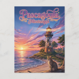 Pascagoula River Lighthouse Mississippi Postcard