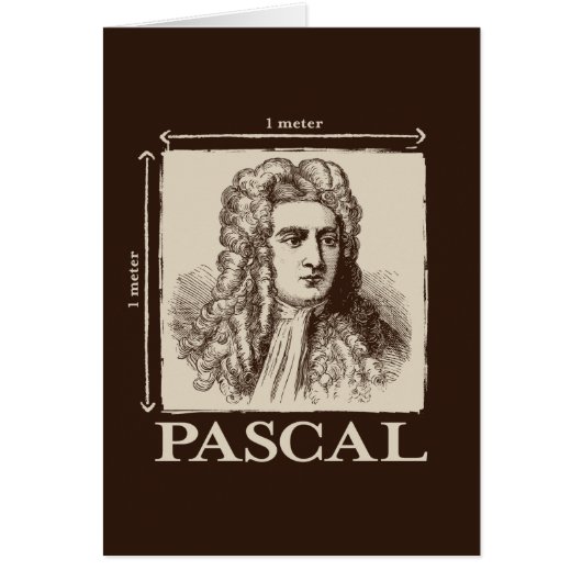 Pascal = 1 newton per square meter math joke cards (Front)