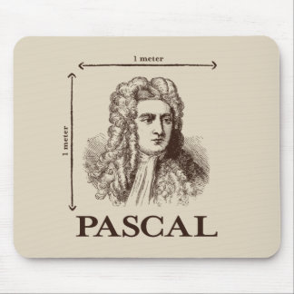 Pascal = 1 newton per square meter math joke mouse pad