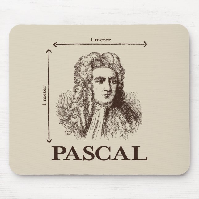 Pascal = 1 newton per square meter math joke mouse pad (Front)
