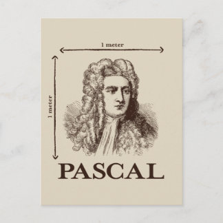 Pascal = 1 newton per square meter math joke postcard