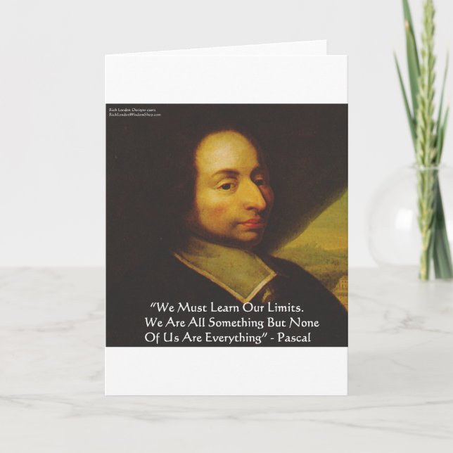 Pascal "Learn Limitations" Wisdom Quote Gifts Card (Front)