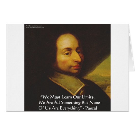 Pascal "Learn Limitations" Wisdom Quote Gifts Cards (Front Horizontal)