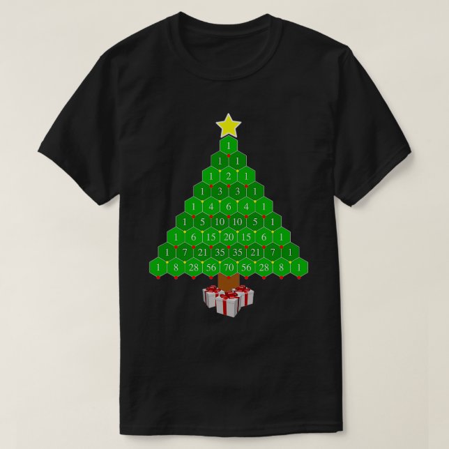 Pascals Triangle Math Christmas Tree  T-Shirt (Design Front)