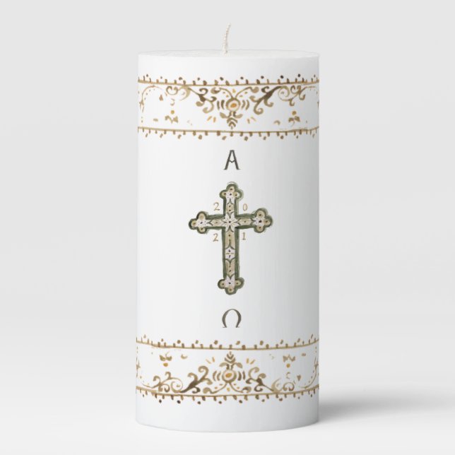 Paschal Candle 2021 - Hand Painted Design (Front)