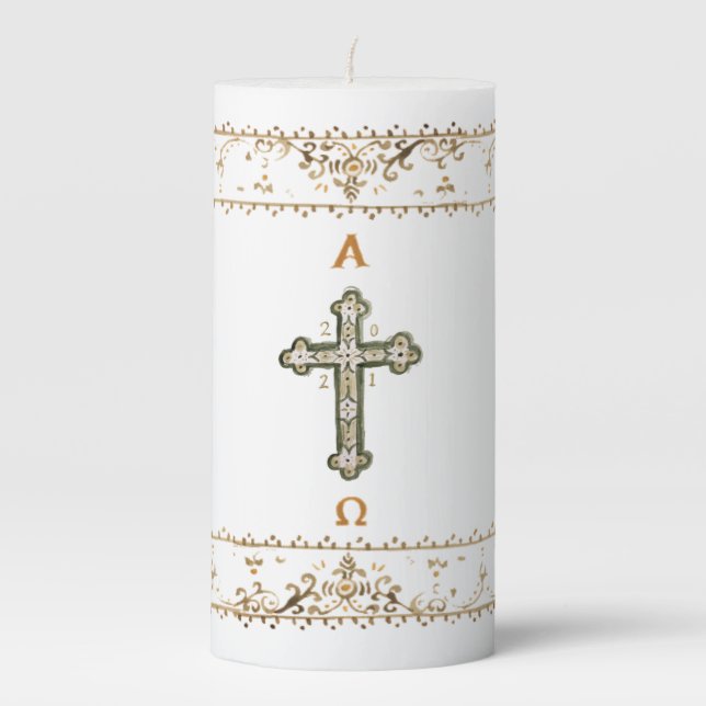 Paschal Candle 2021 - Hand Painted Design (Front)