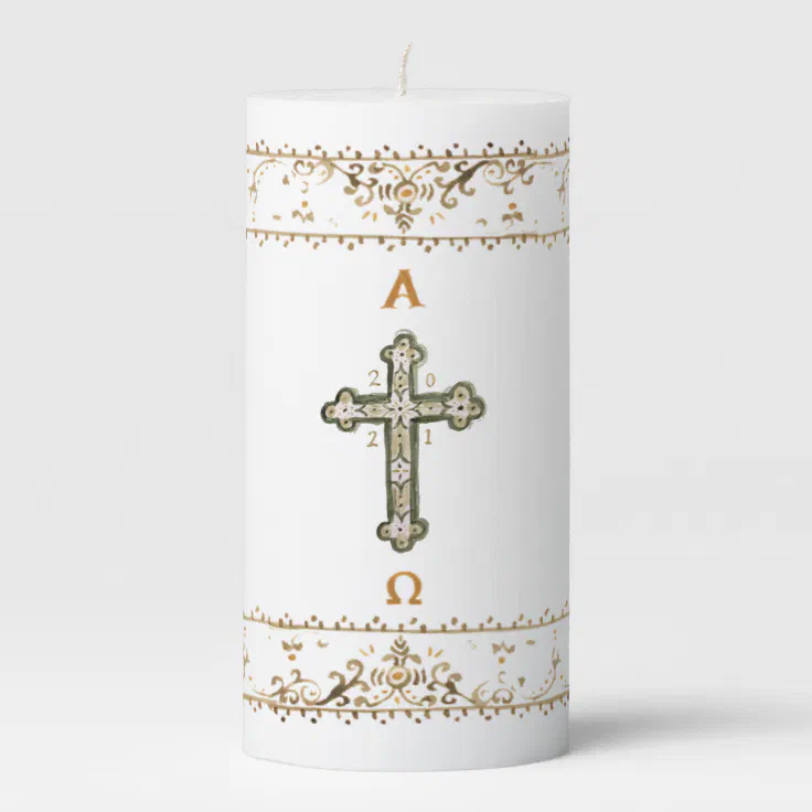 Paschal Candle 2021 - Hand Painted Design | Zazzle