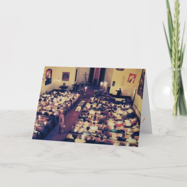 "Paschal Candle Lighting" Easter Card (Front)