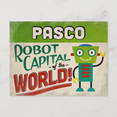 Pasco Washington Robot _ Funny Vintage Postcard
