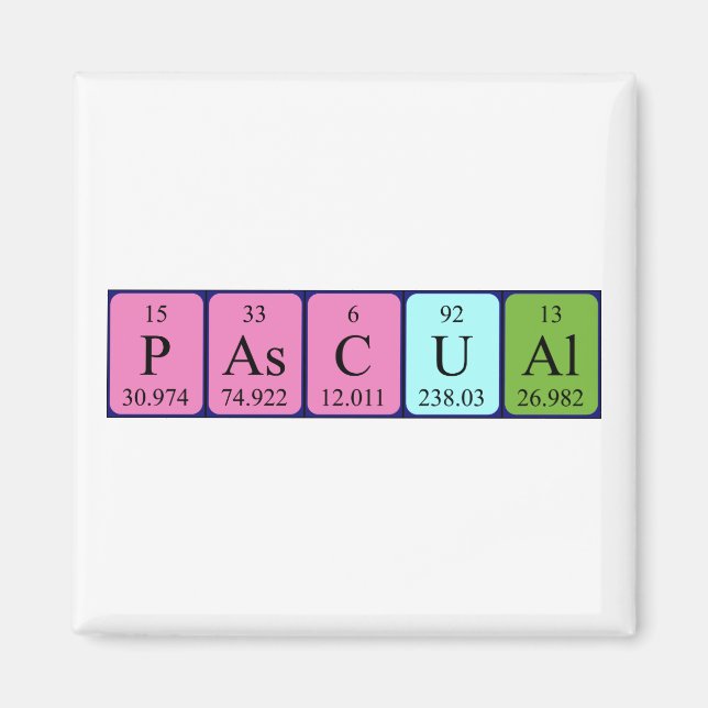 Pascual periodic table name magnet (Front)