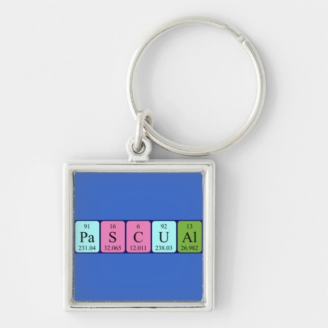 Pascual periodic table name shirt keychain (Front)