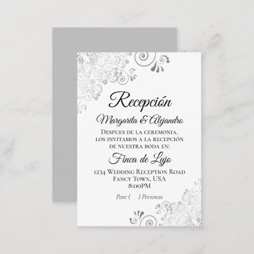 Pase o Boleto Para la Recepcin de la Boda Enclosure Card