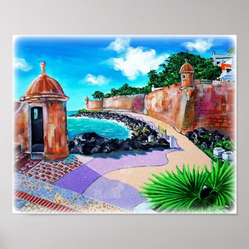 Paseo del Morro Old San Juan Puerto Rico Poster