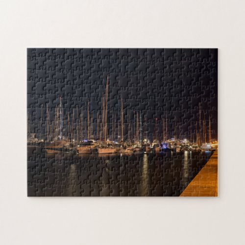 Paseo maritimo at night _ Palma de Mallorca Jigsaw Puzzle