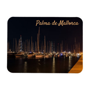 Paseo maritimo at night - Palma de Mallorca Magnet