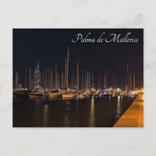 Paseo maritimo at night - Palma de Mallorca Postcard
