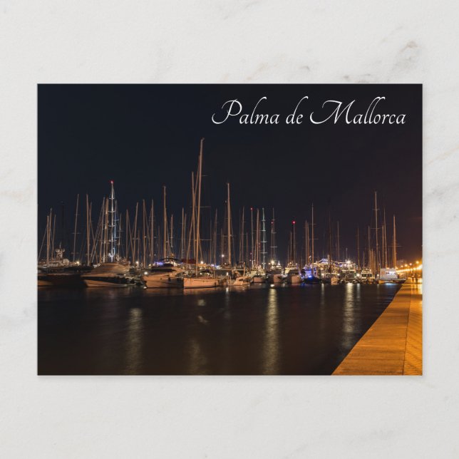 Paseo maritimo at night - Palma de Mallorca Postcard (Front)