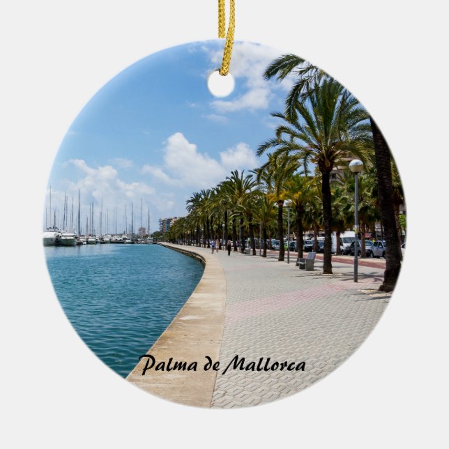 Paseo maritimo - Palma de Mallorca, Spain Ceramic Ornament (Front)