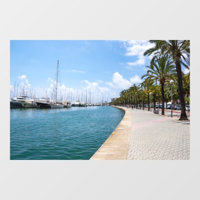 Paseo maritimo - Palma de Mallorca, Spain Window Cling (Sheet)